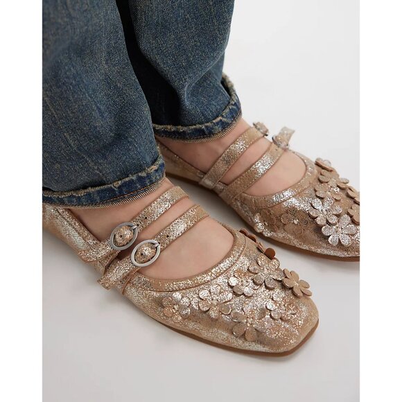 Free People Tan Floral Flats - Picture 4 of 16